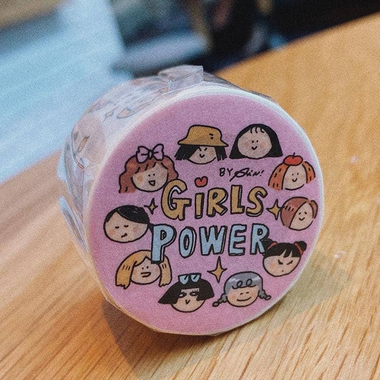 Kawaii Girl Power Washi Tape, Bullet Journal Scrapbook Tape