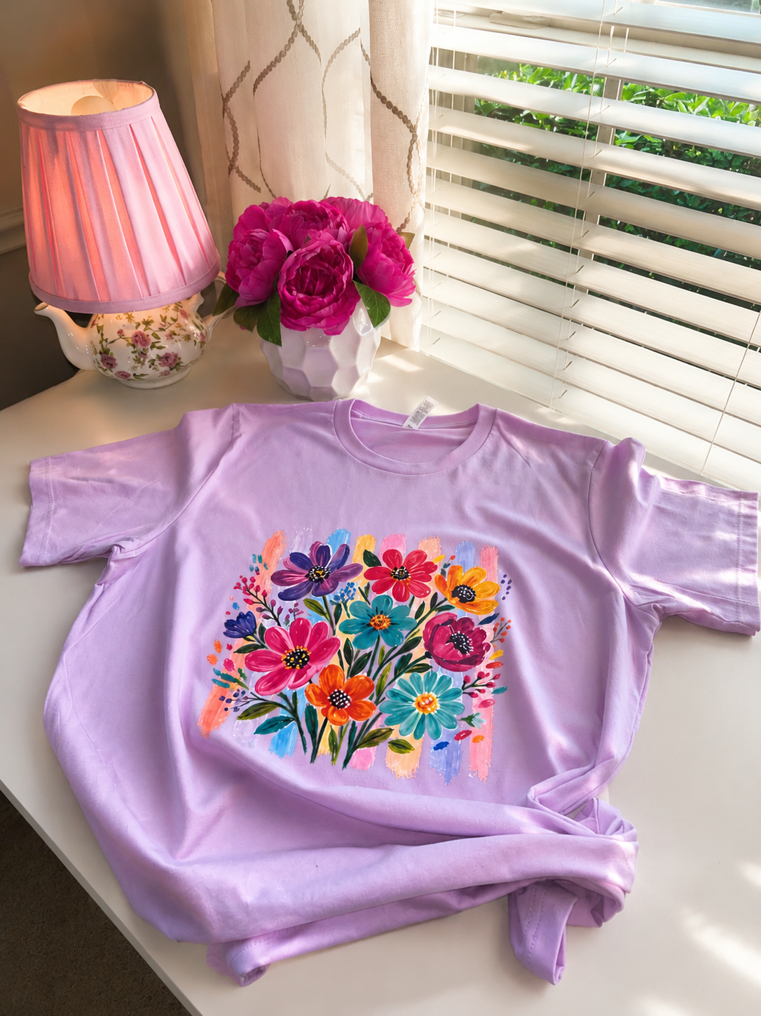 Spring Flowers T - Shirt in Lavender