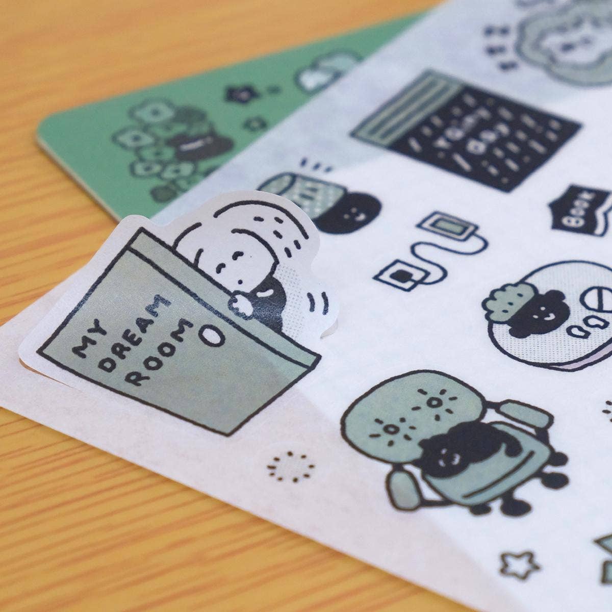 Kawaii Large Washi Tape Stickers: Single Color, My dream room