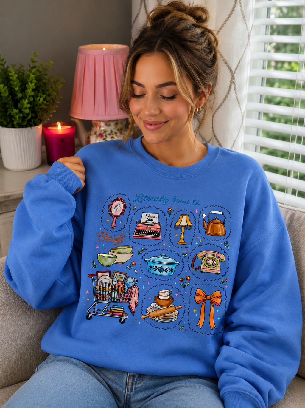 Literally Born to Thrift Crewneck