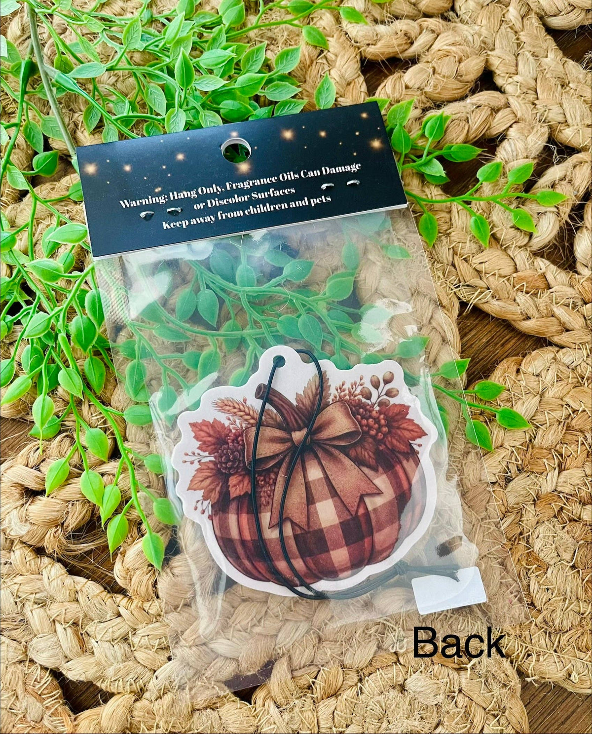 Plaid Pumpkin Fall Air Freshener
