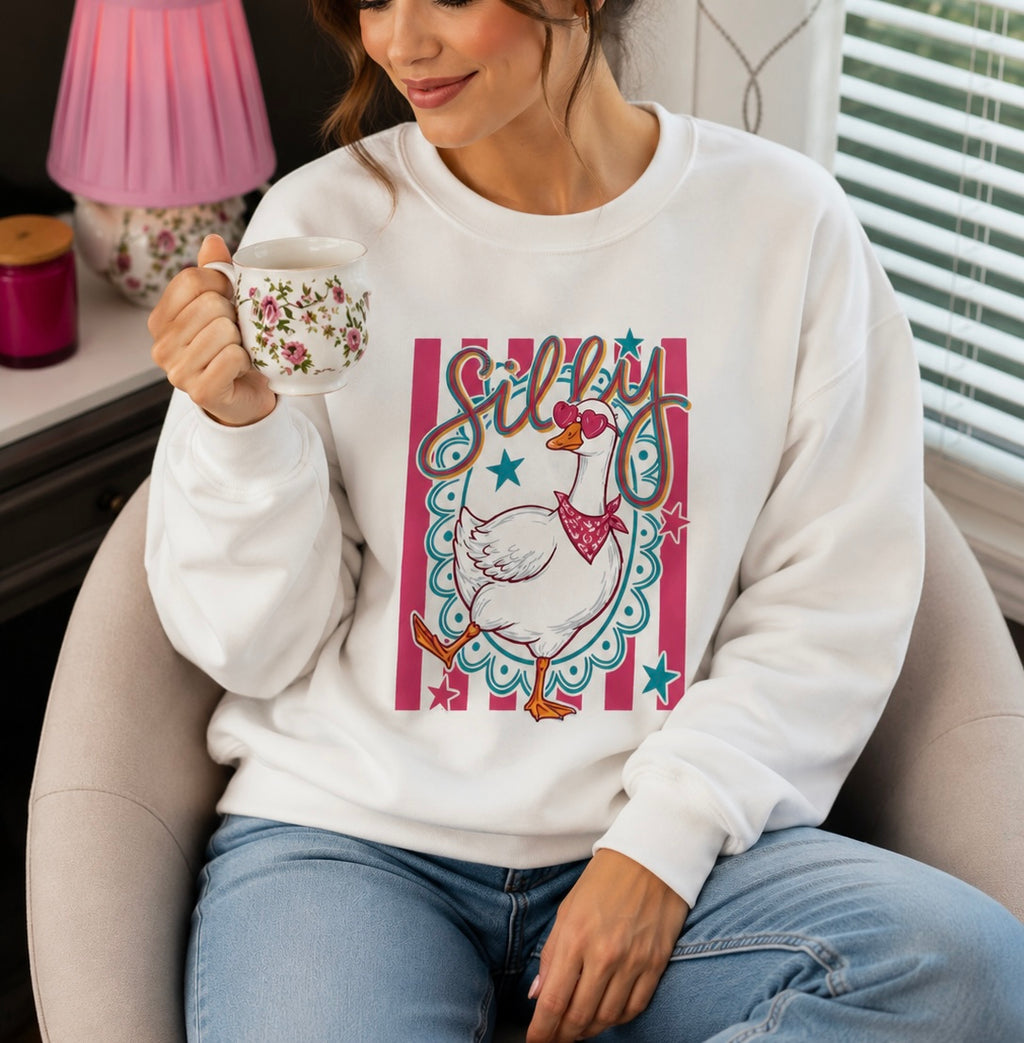 Silly Goose Crewneck in White