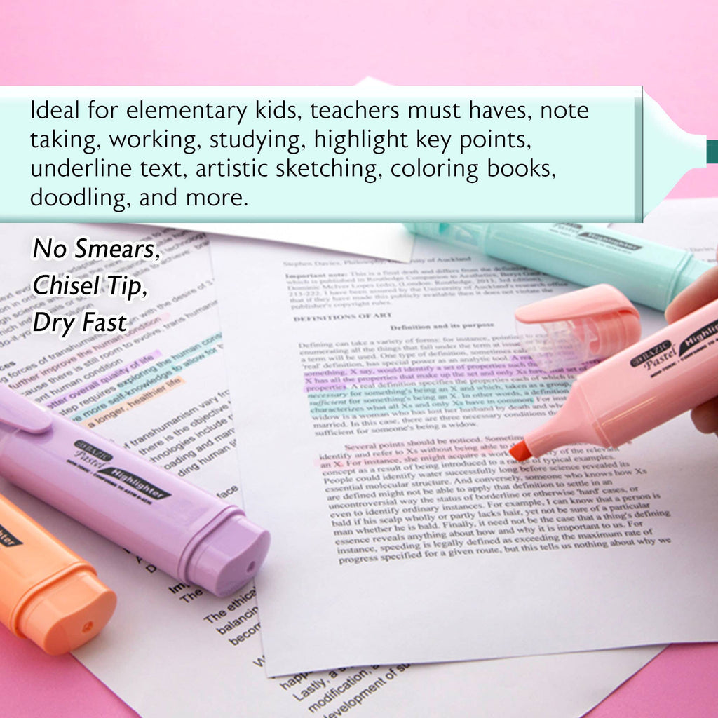 Pastel Highlighters w/ Pocket Clip (4/Pack)