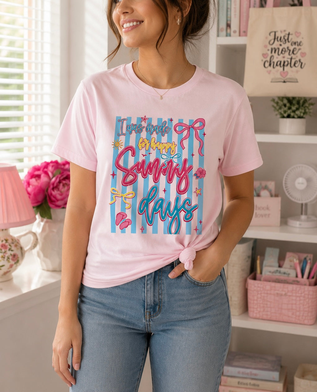 I was made for Happy Summer Days T- Shirt in Pink