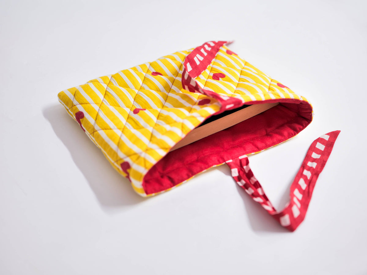 Book Cover | Quilted Book Sleeve | Cotton Book Cover