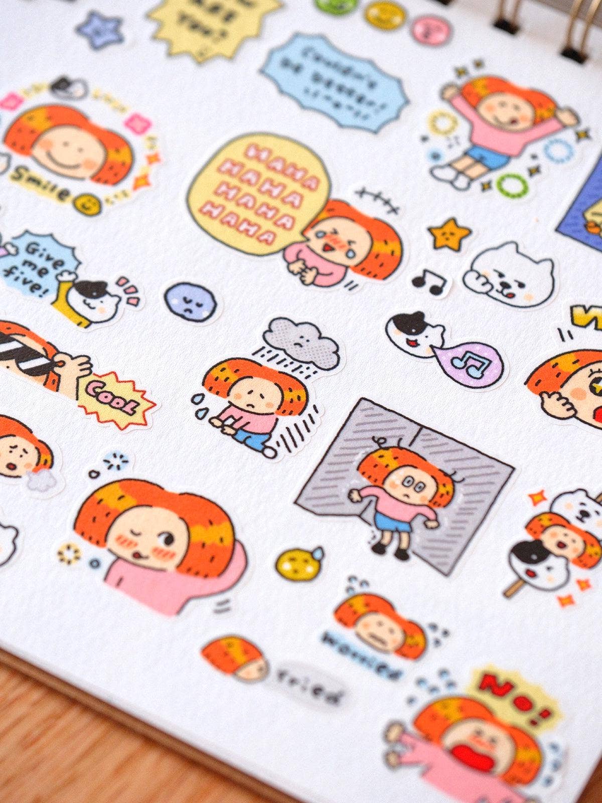 Emotion Die Cut Washi Tape: RiN Studio Vol. 10, Kawaii Journaling Kisscut Tape