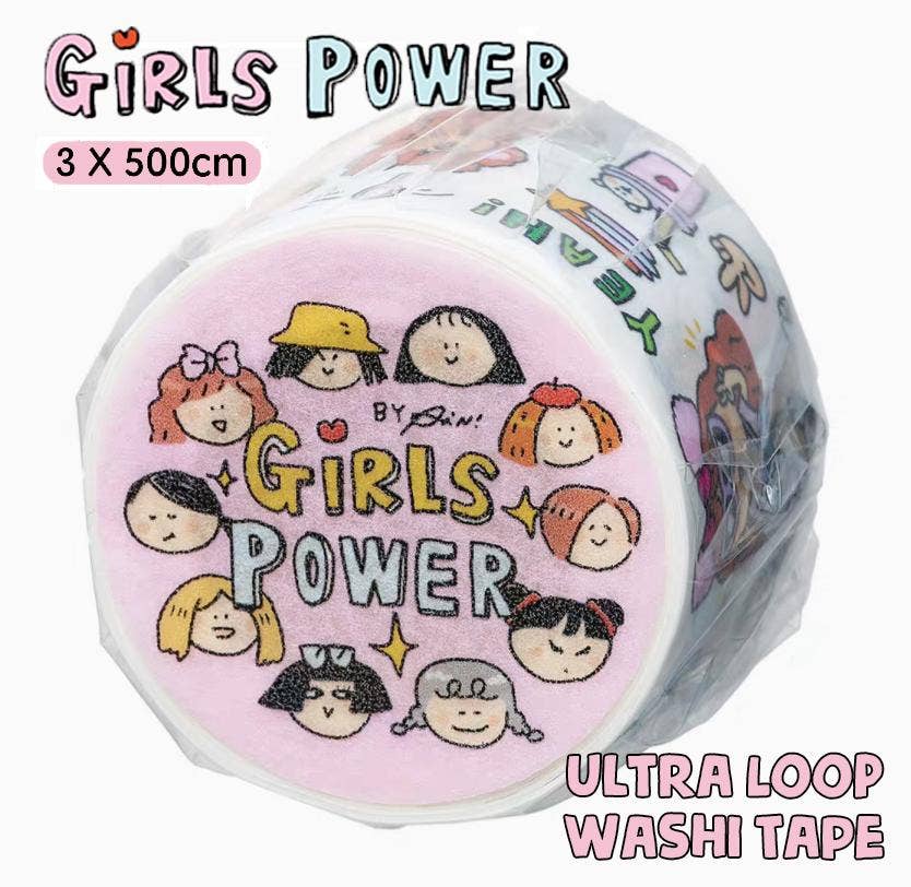 Kawaii Girl Power Washi Tape, Bullet Journal Scrapbook Tape