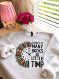 There’s So Many Books Crewneck in Ash Gray
