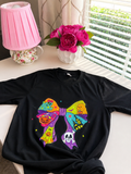 Halloween Cute Bow T-Shirt in Black