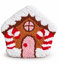 Christmas handmade punch needle gingerbread mug rugs: Gingerbread house