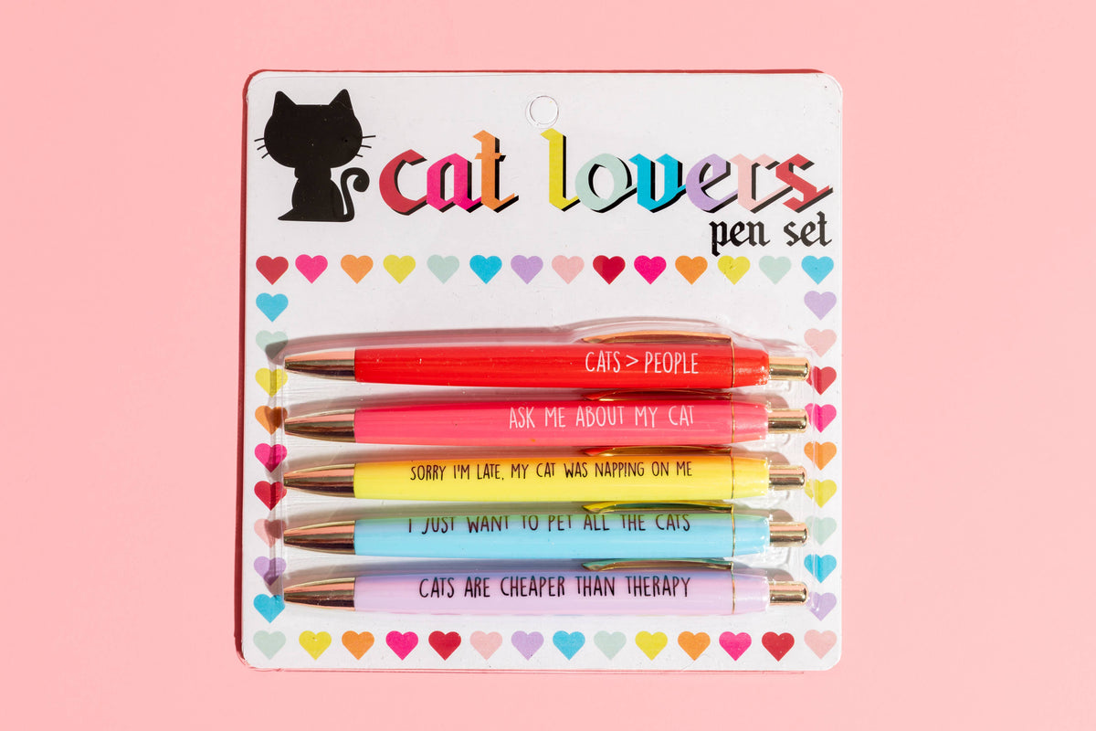 Cat Lovers Pen Set (funny gifts, cat mom gifts, novelty pen)