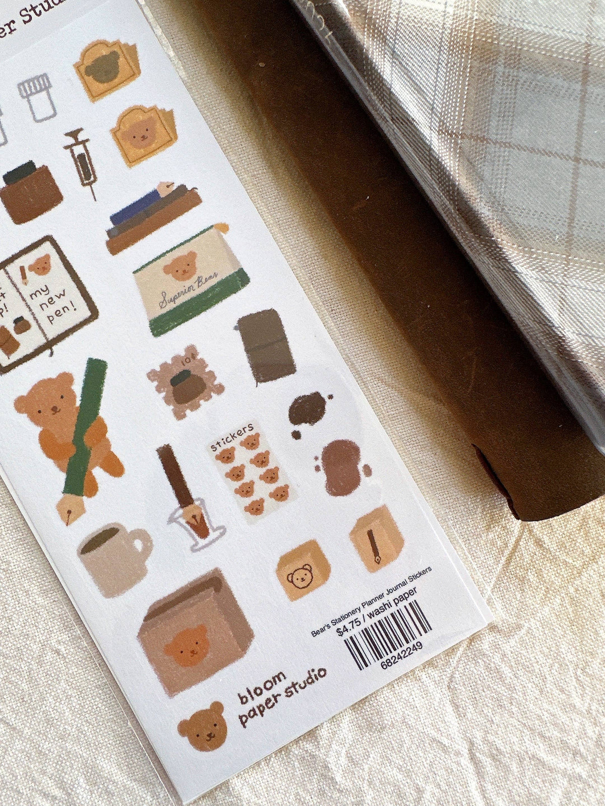 Bear's Stationery Planner Journal Stickers