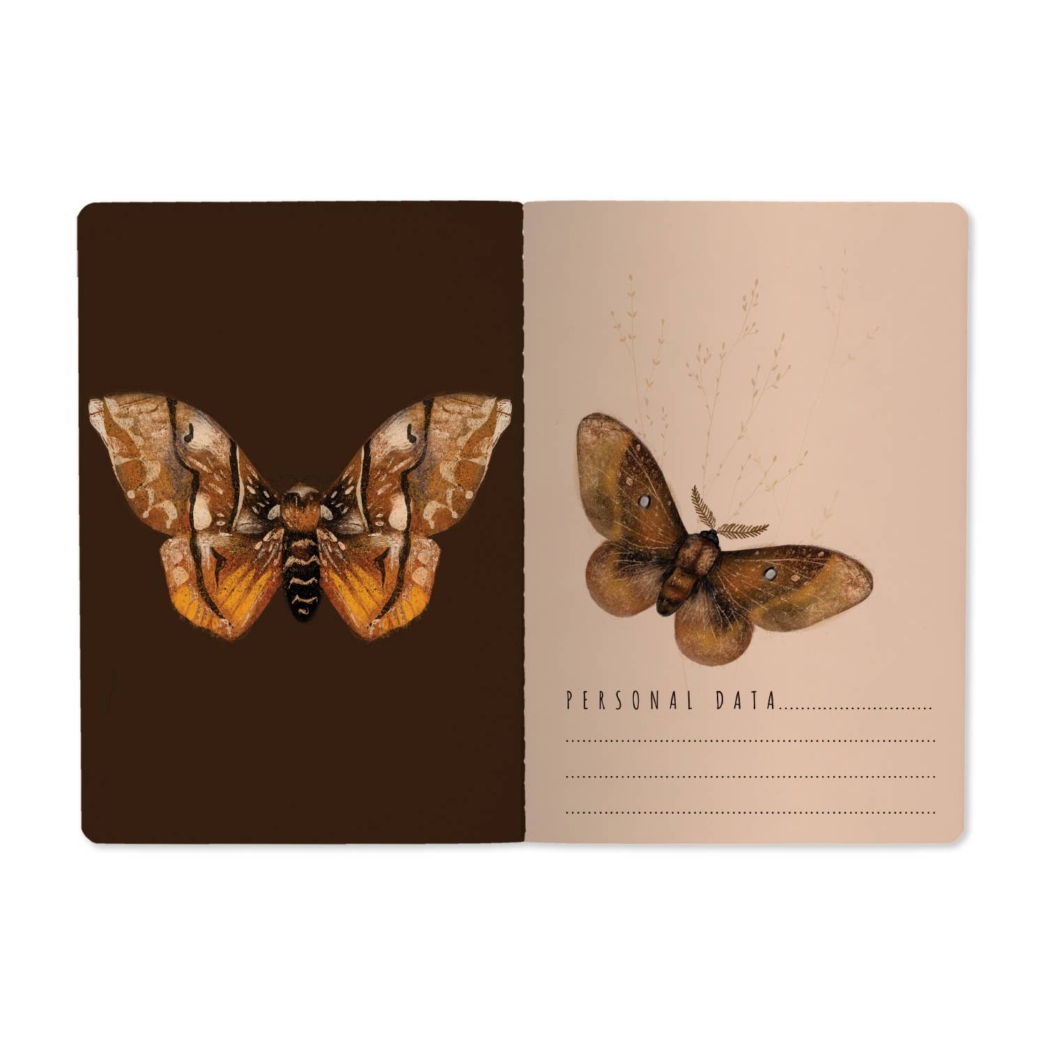 A5 Notebook -  Butterflies on Blush