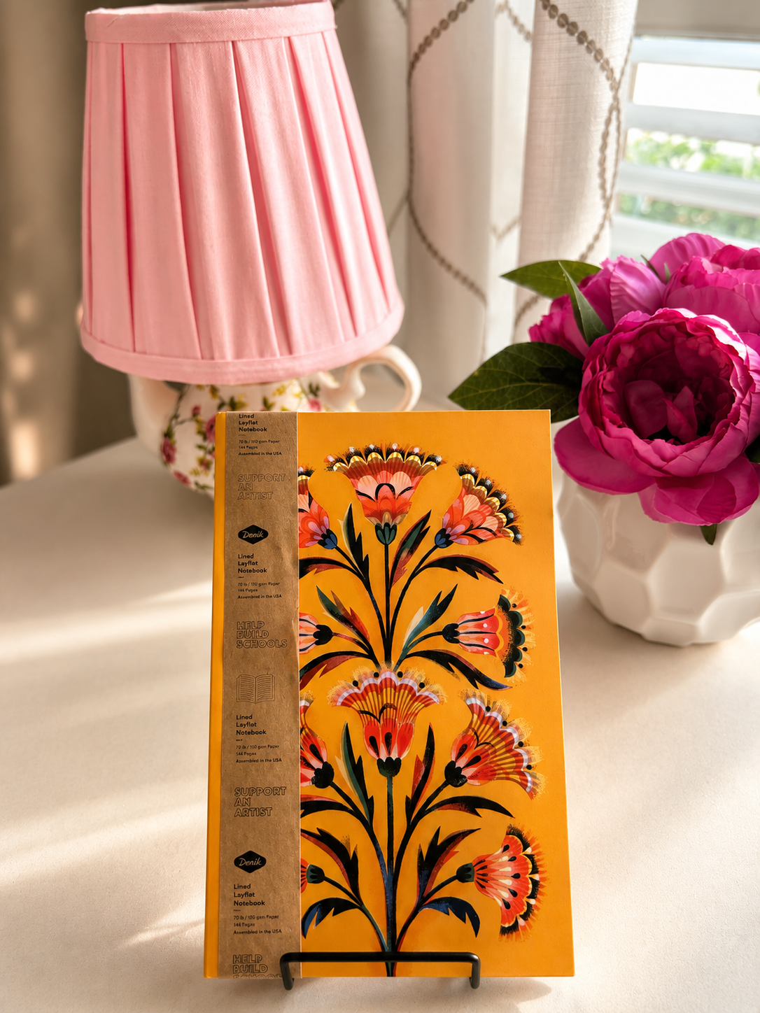 Golden Floral Layflat Notebook