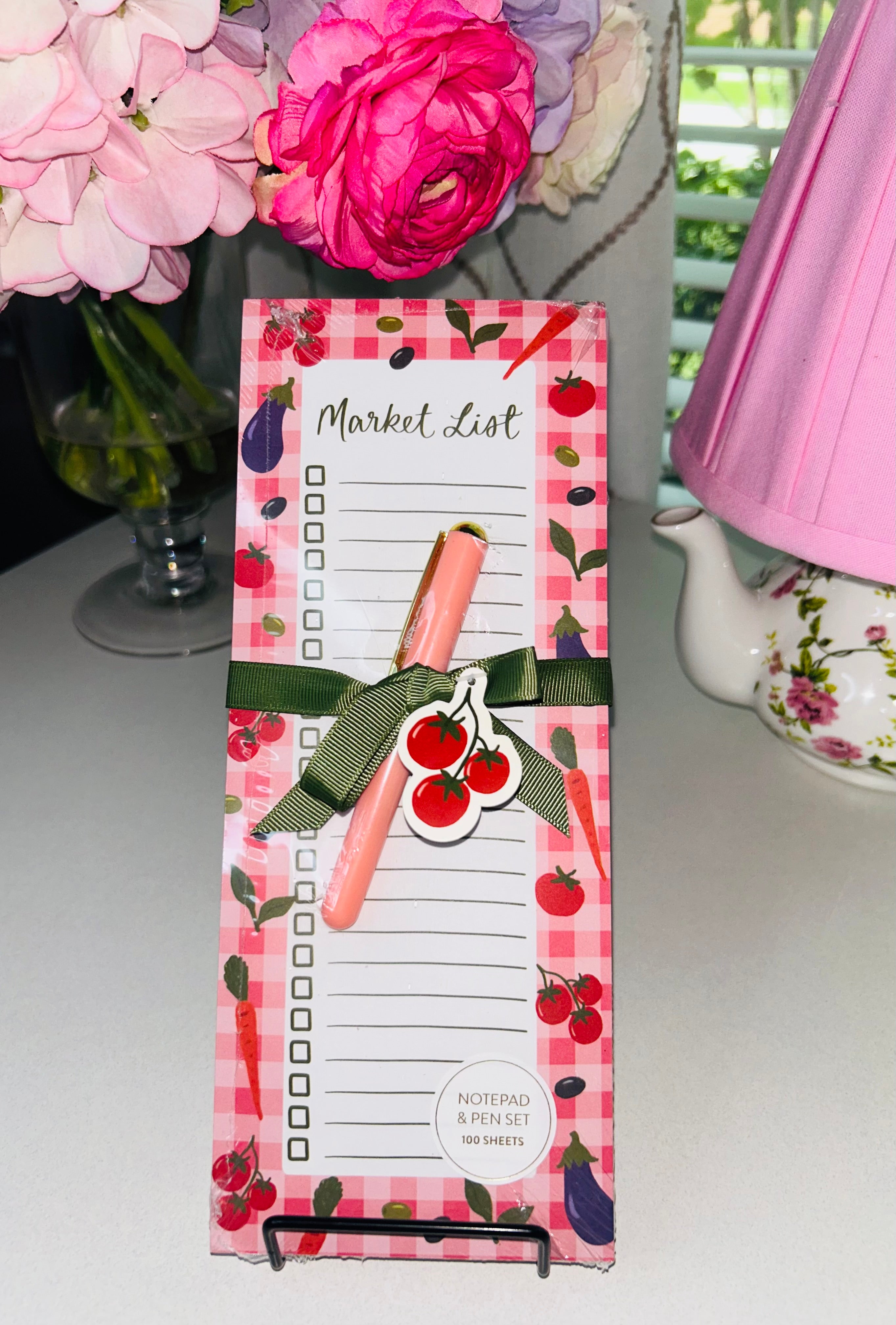 Market List Notepad with Magnetic Back & Pen