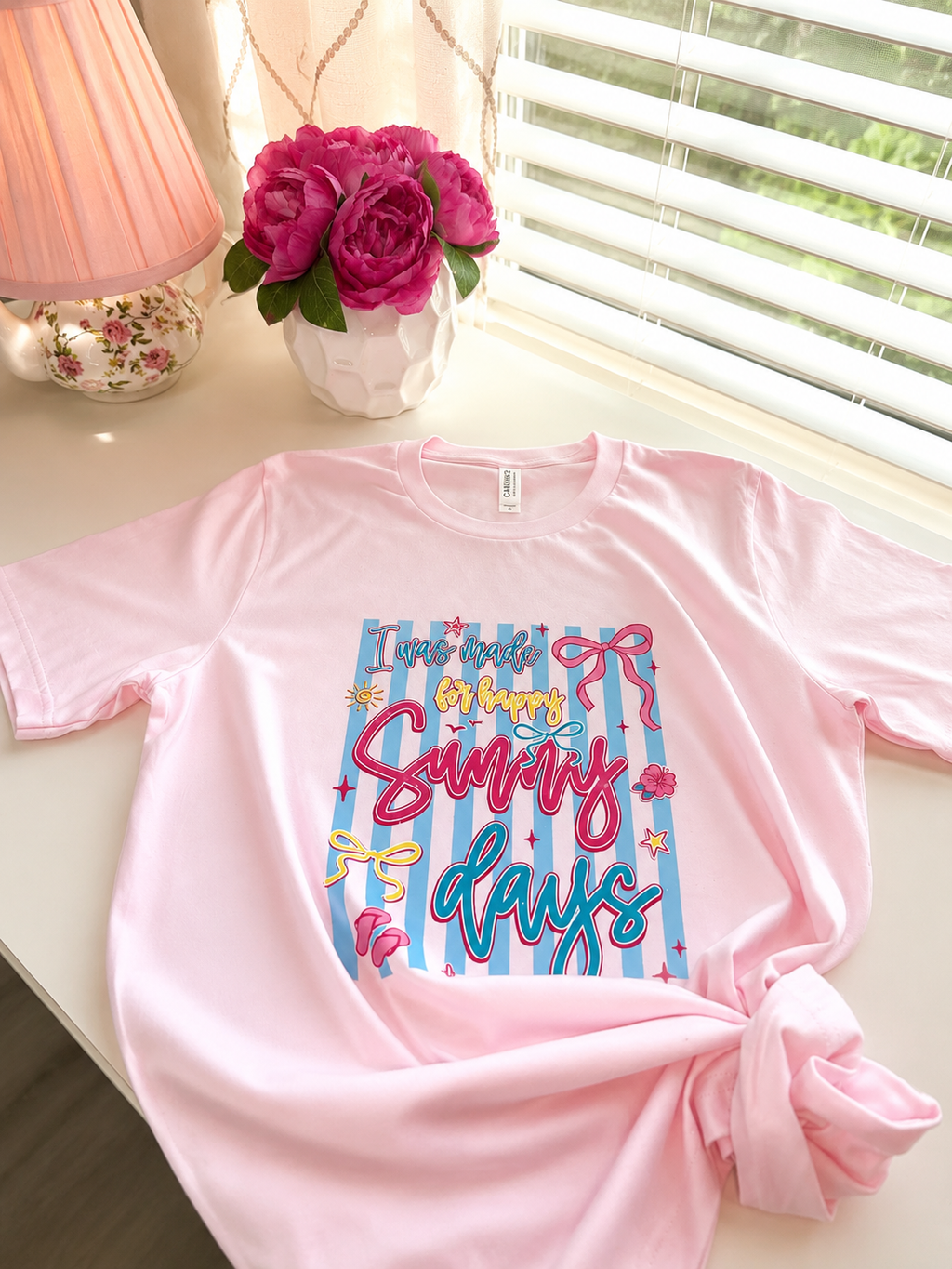 I was made for Happy Summer Days T- Shirt in Pink