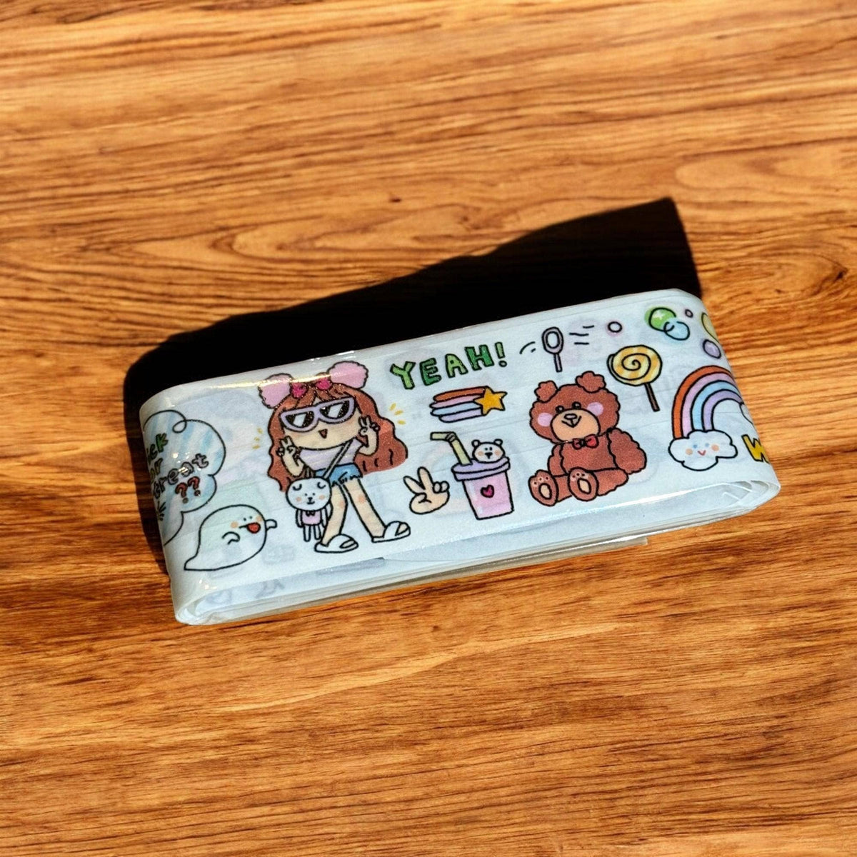 Kawaii Girl Power Washi Tape, Bullet Journal Scrapbook Tape