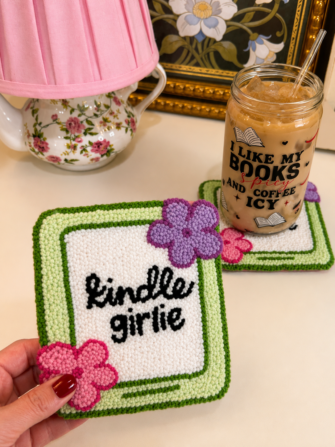 Handmade Kindle Mug Rug Coaster