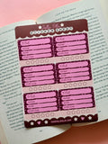 Maroon Gingham Book Review Sticker Sheet