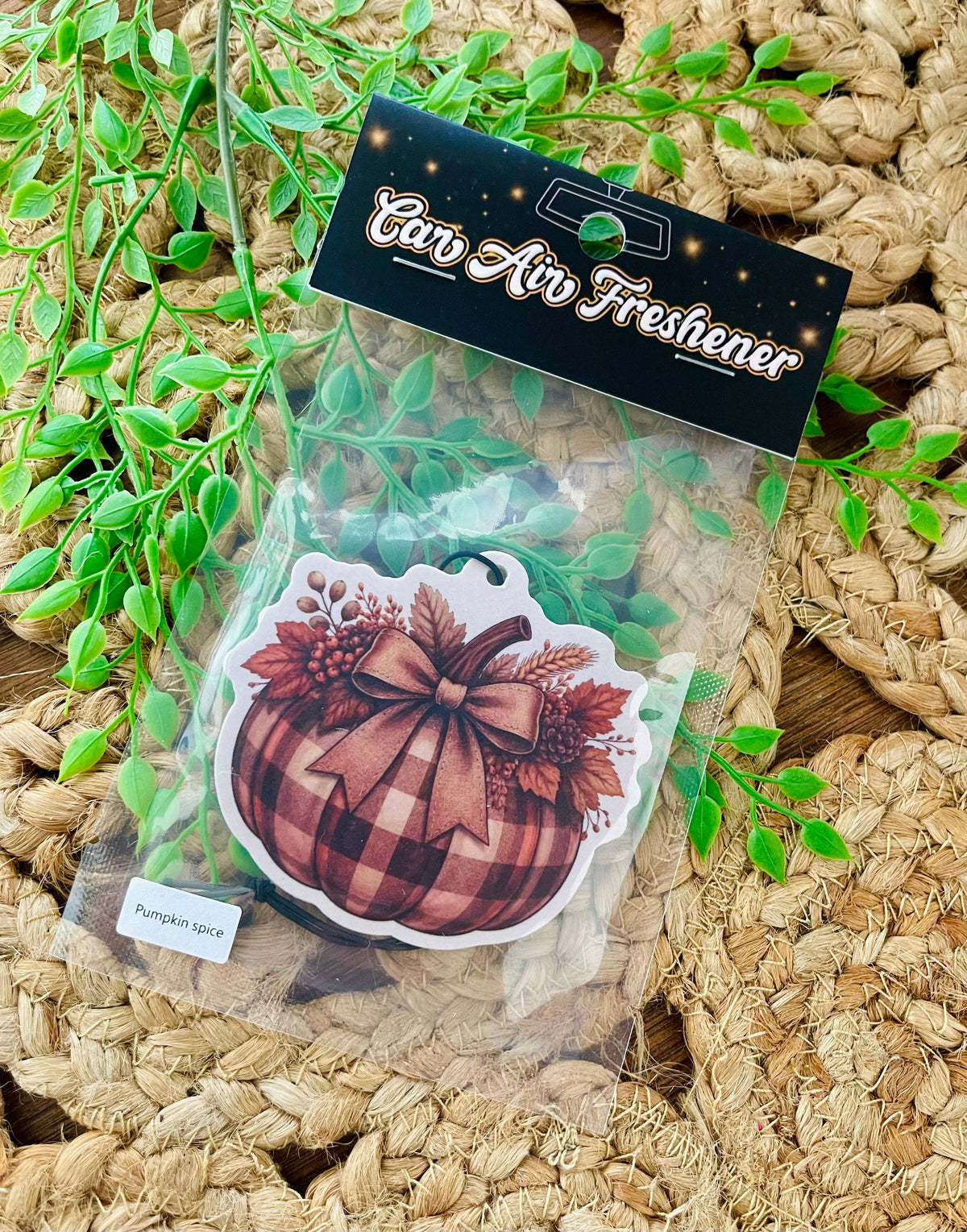 Plaid Pumpkin Fall Air Freshener