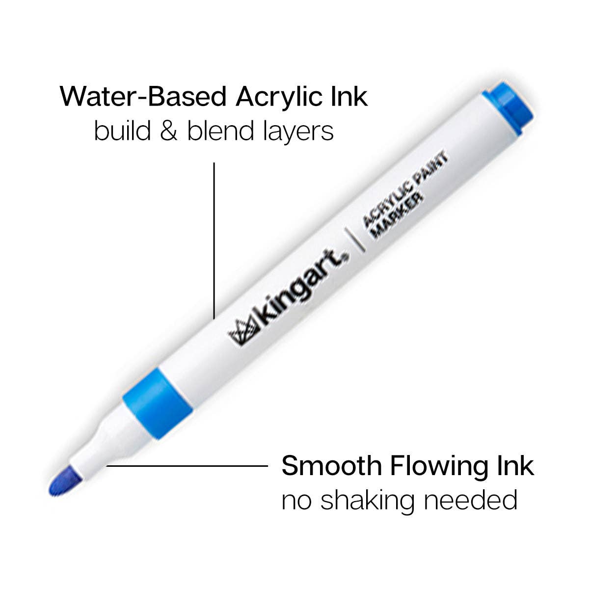Acrylic Paint Markers Set – 24 Colors, 2mm Bullet Tip, Water-Based, Multi-Surface