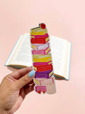 Romance Book Stack Die Cut Bookmark
