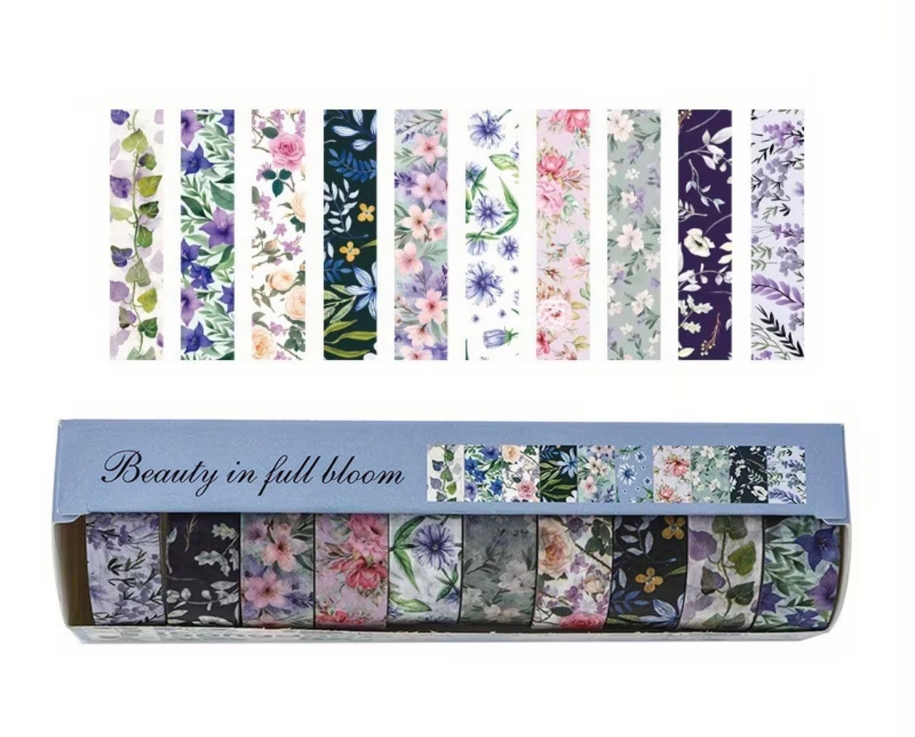 Vintage Floral Themed Washi Tape - Mysterious Purple