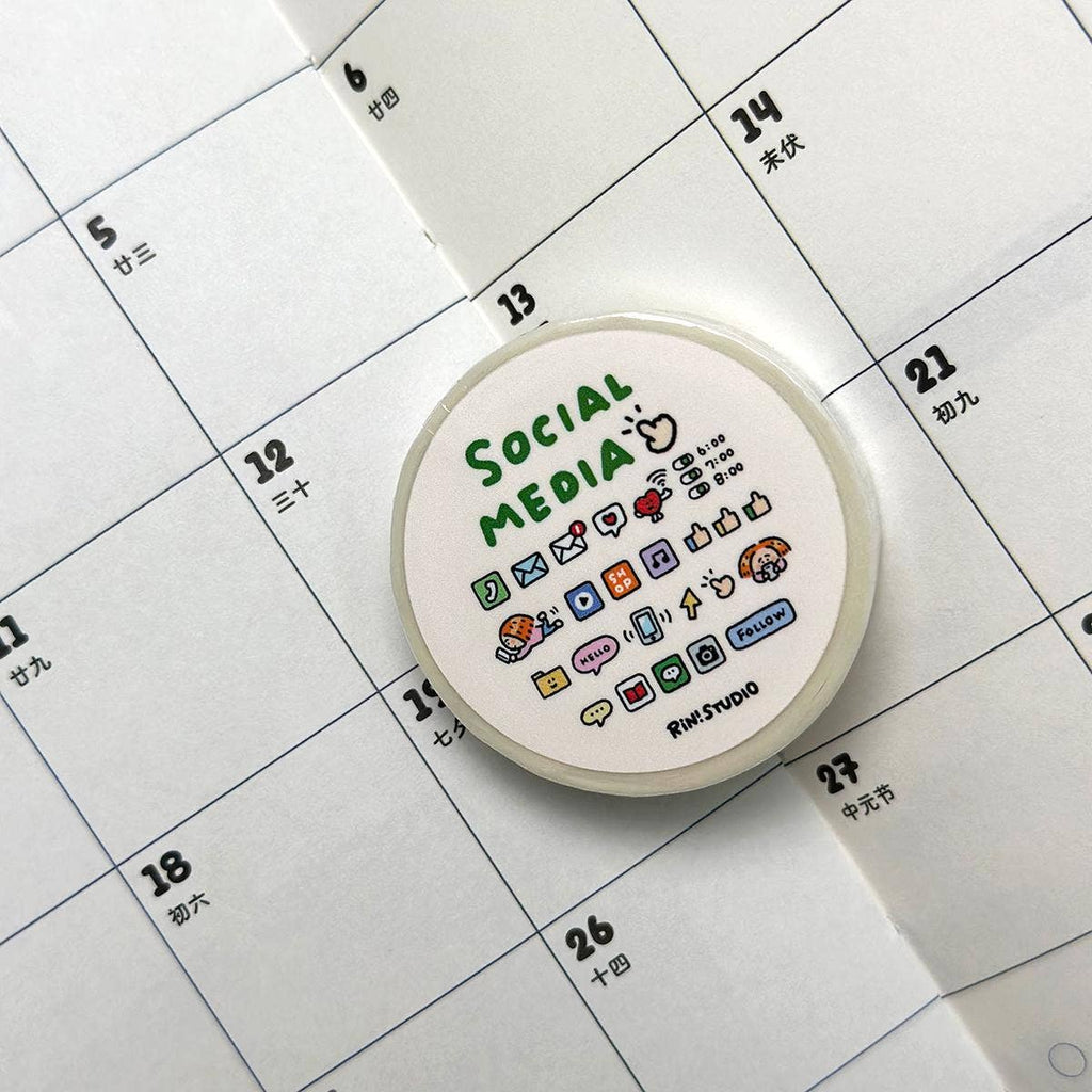 Social Media mini Washi Tape - on my phoe decoration tape RiN! Studio