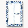 Floral Daily Planner Notepad: Porcelain Floral