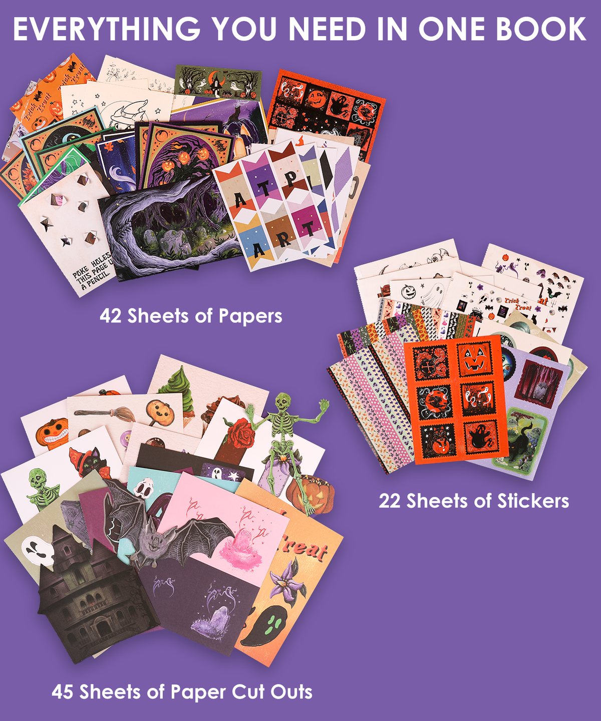 200+ Pages Halloween Party Night Collage Activity Book