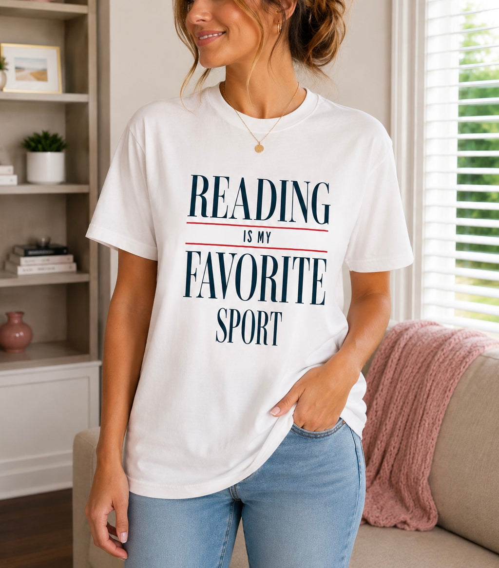 Reading is my Favorite Sport T - Shirt in White