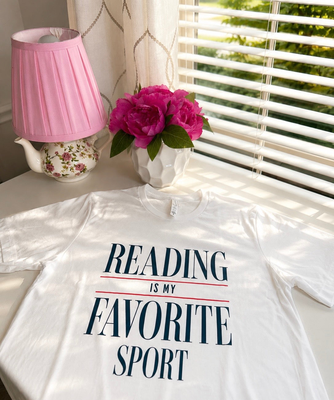 Reading is my Favorite Sport T - Shirt in White