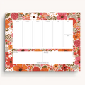 Floral Weekly Planner Notepad: Rosewood Blooms