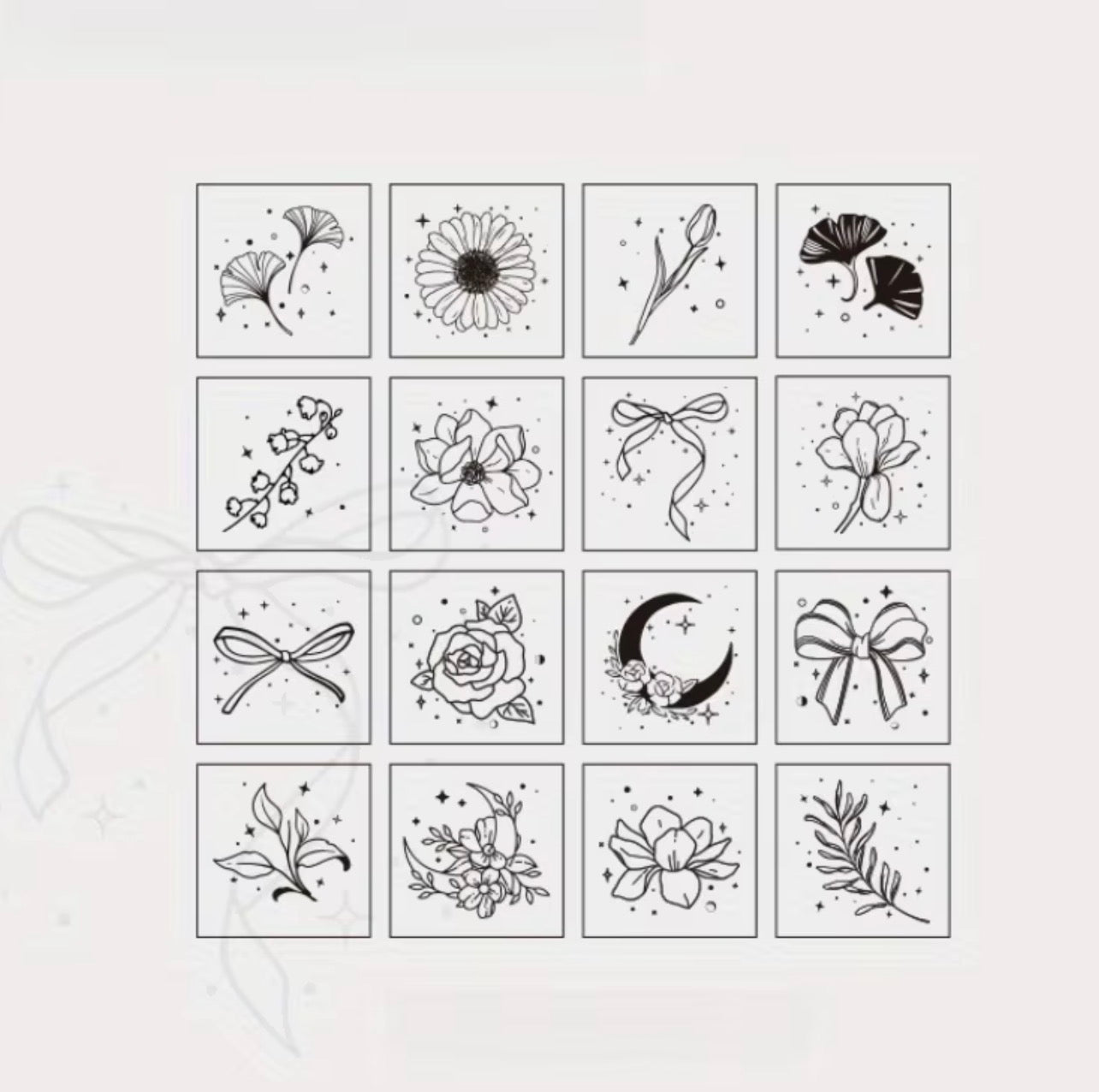16pcs Box Vintage Floral Wooden Rubber Seal Stamp