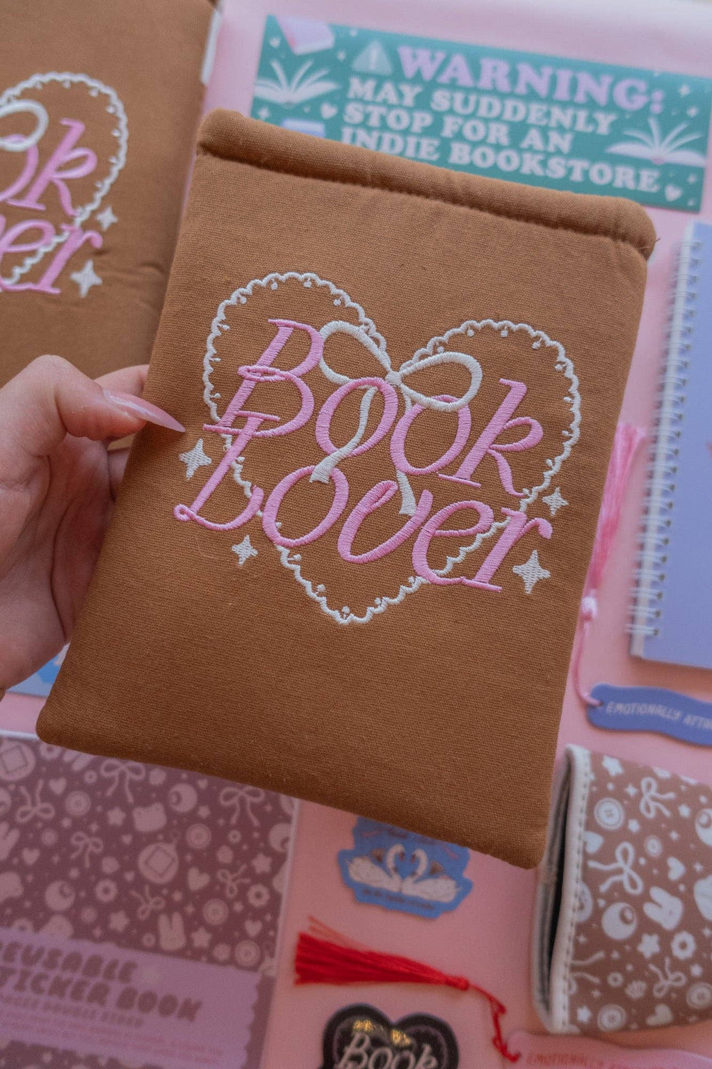 Book Lover Embroidered Book/Kindle Sleeve