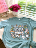 Cozy Girl Book Club T-Shirt in Dusty Blue