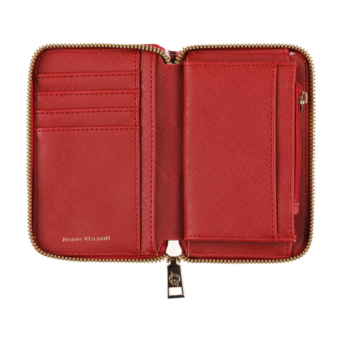 Vegan Leather Zip Wallet - Peonies