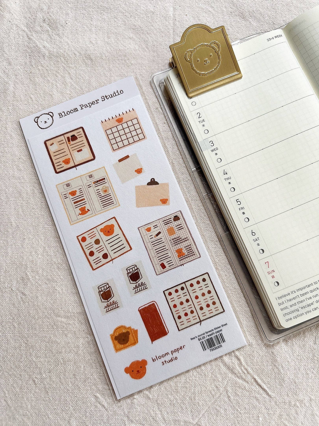 Bear's Journal Spreads Sticker Sheet