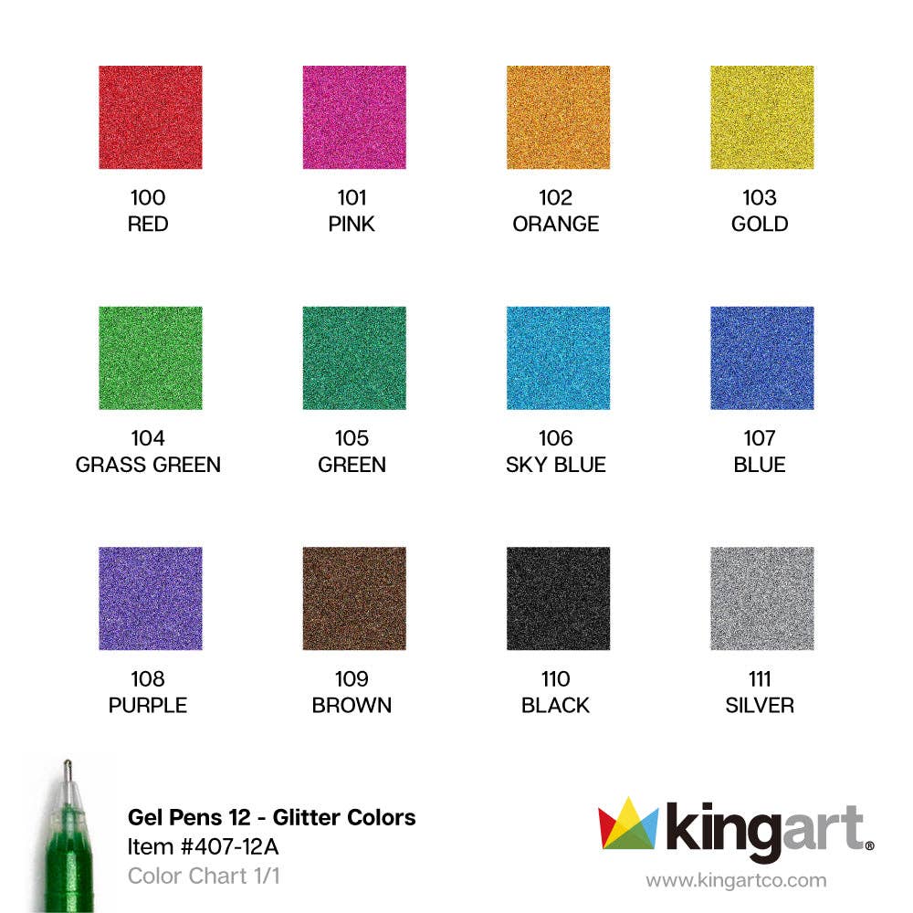 Gel Pens - 12 Glitter Colors