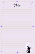 Black Cat Notepad | Purple Witchy Celestial Desk Stationery