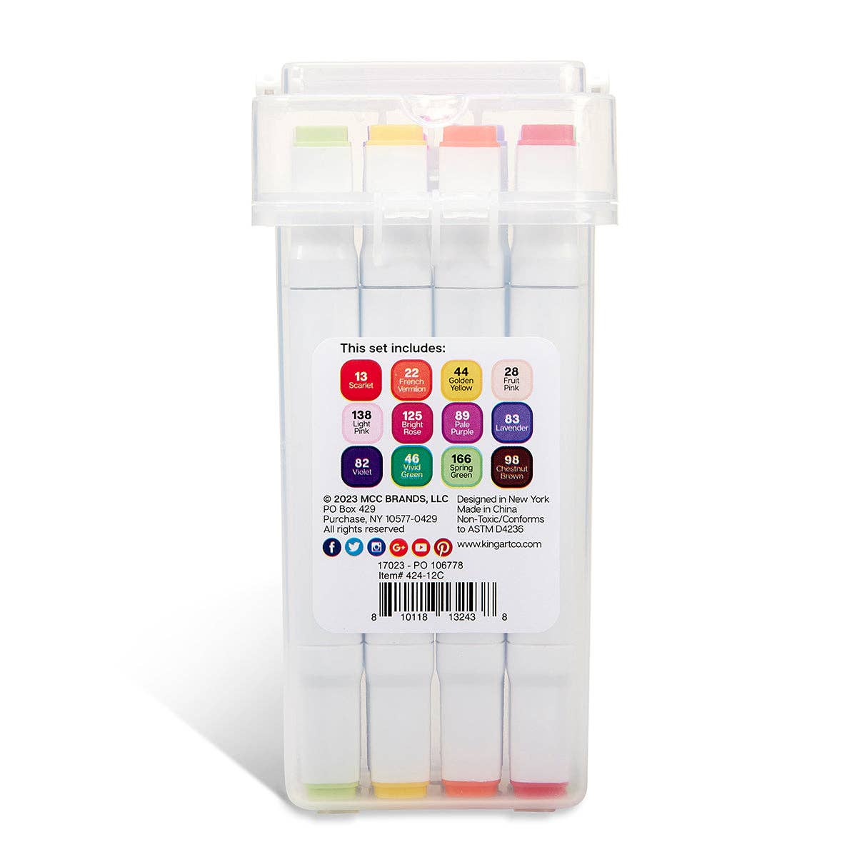 PRO Double-Ended Alcohol Markers - 12 Floral Colors