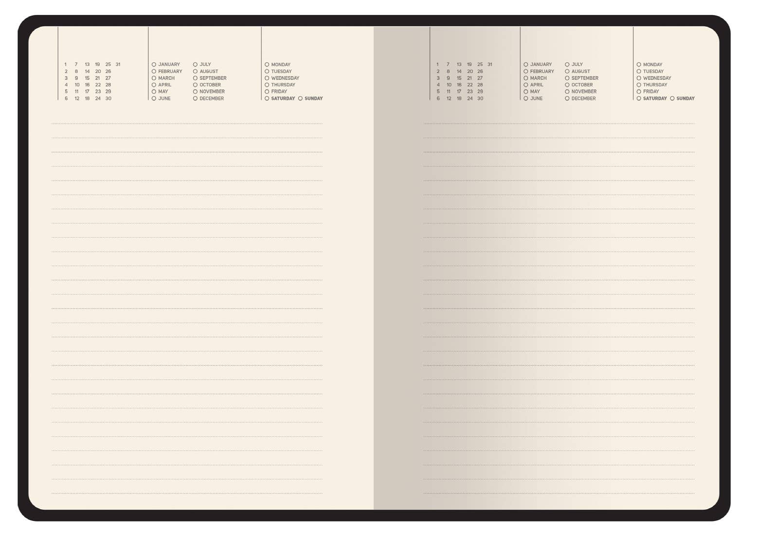 A6 Vegan Leather  Daily Planner Planner - Irises