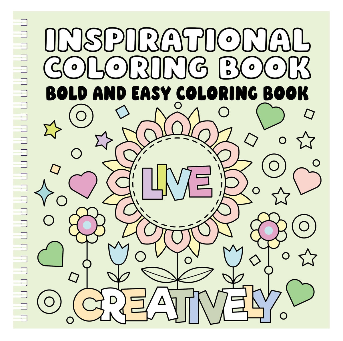 Inspirational Bold and Easy Coloring Book (Spiral Hardcover)