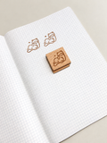 Cute Relaxing Cat Wooden Stamp