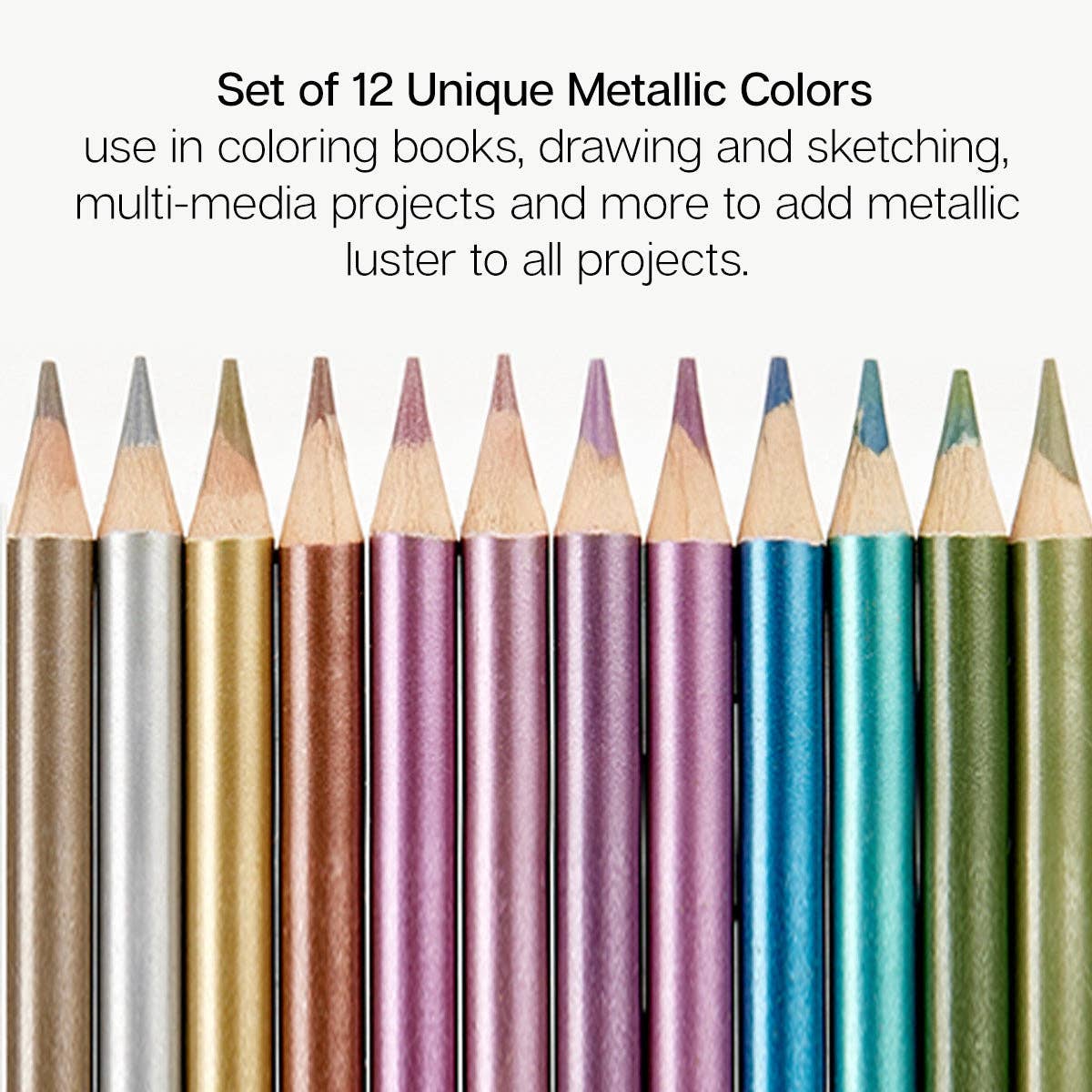 Colored Pencils - 12 Metallic Colors