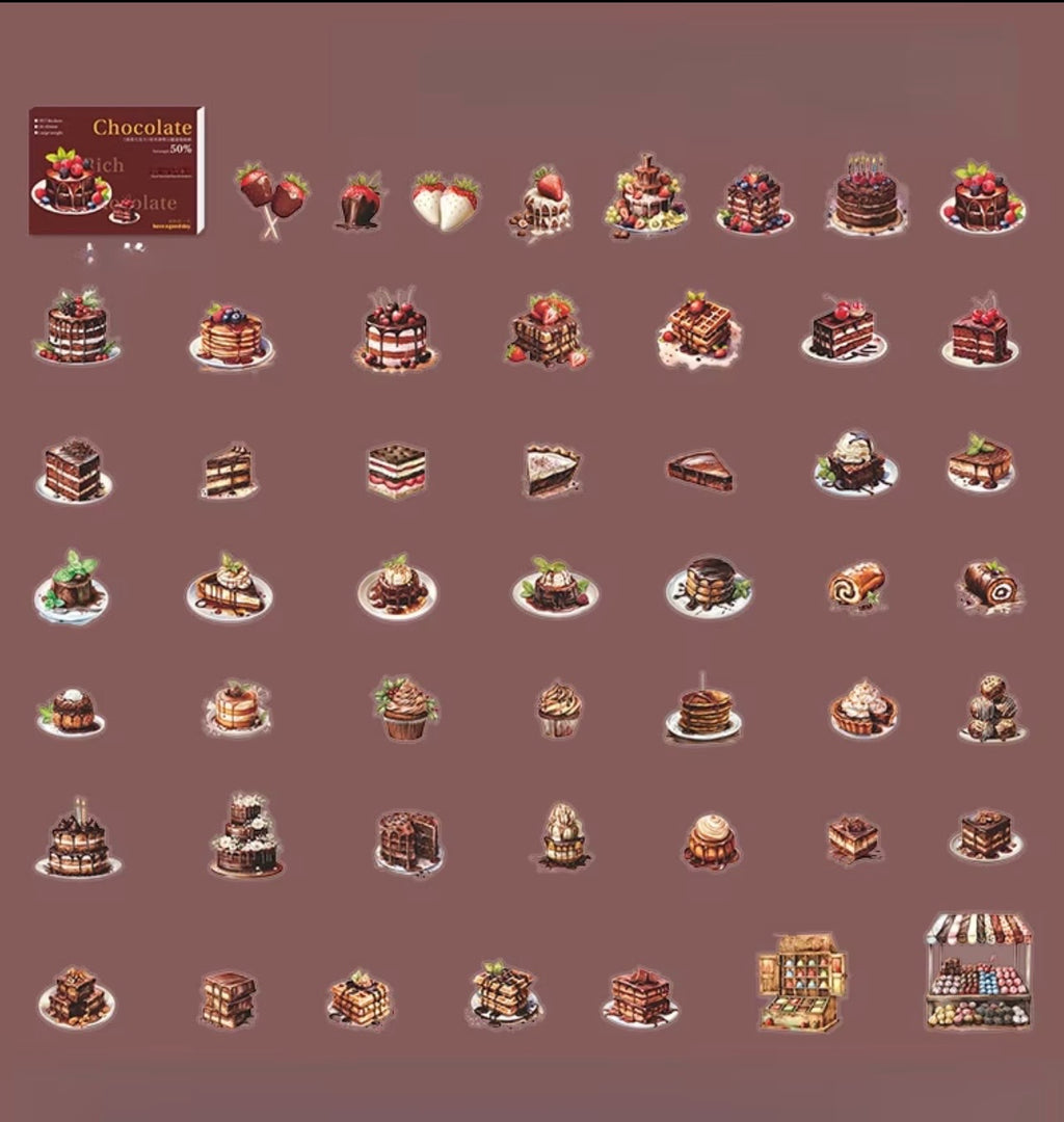 Chocolate Themed Box Stickers 4pk - 200 Stickers Total
