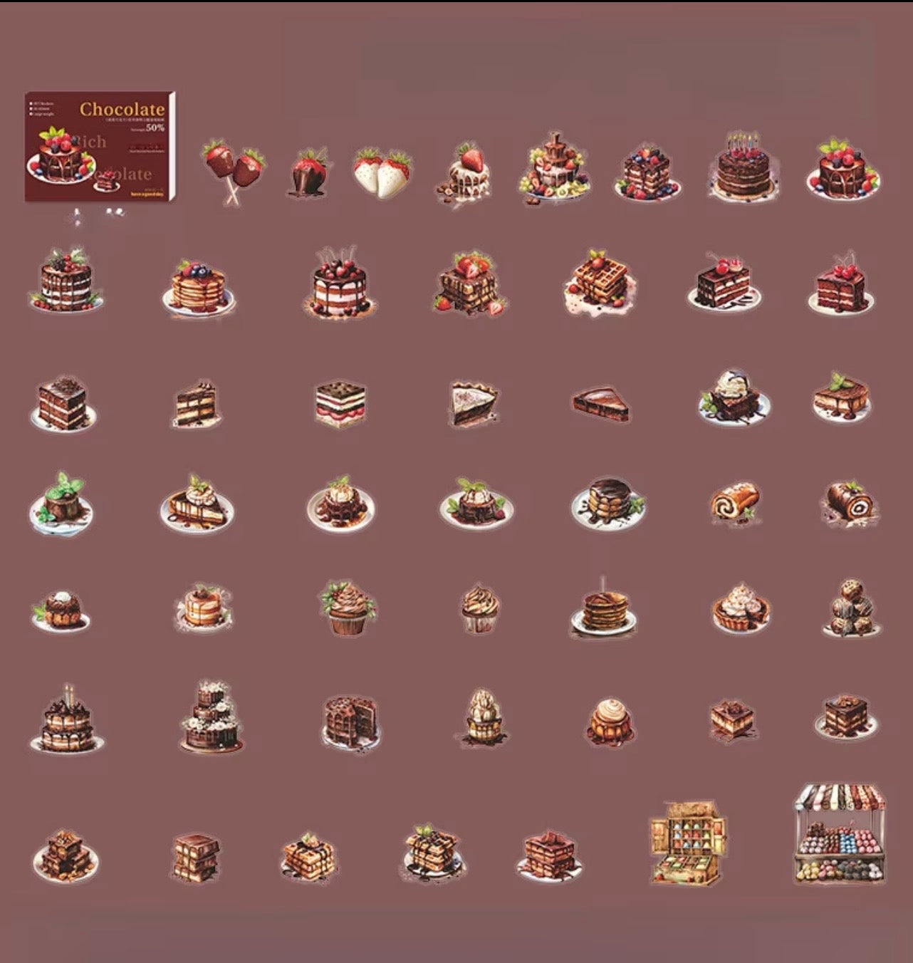 Chocolate Themed Box Stickers 4pk - 200 Stickers Total
