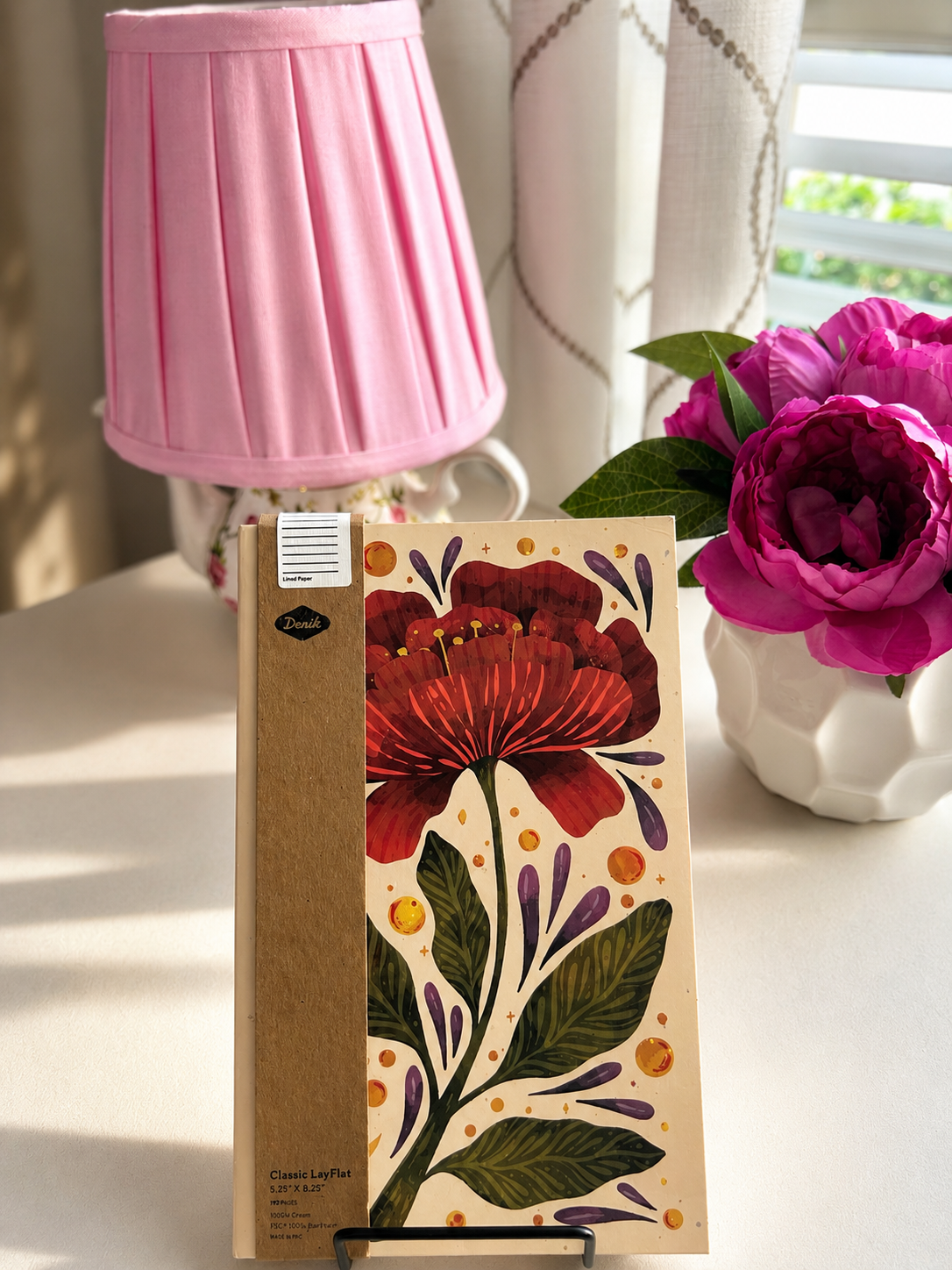 Burgundy Bloom Layflat Notebook