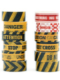 12 Rolls Warning Washi Tape Set