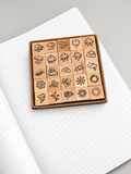 Mini Weather Emoticons Wooden Stamp Set of 25pcs